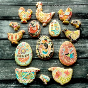Pysanky Chicken and Eggs | The Cookie Architect