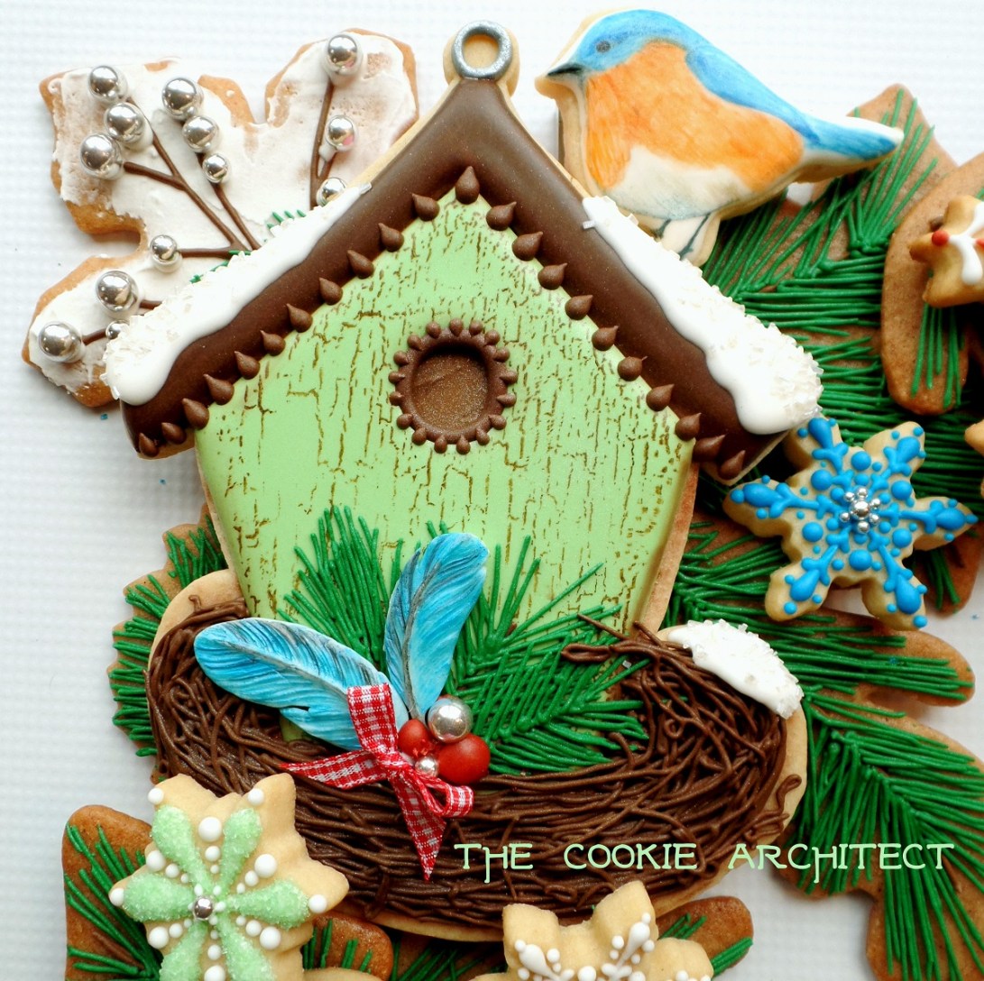 Green Birdhouse Detail | The Cookie Architect