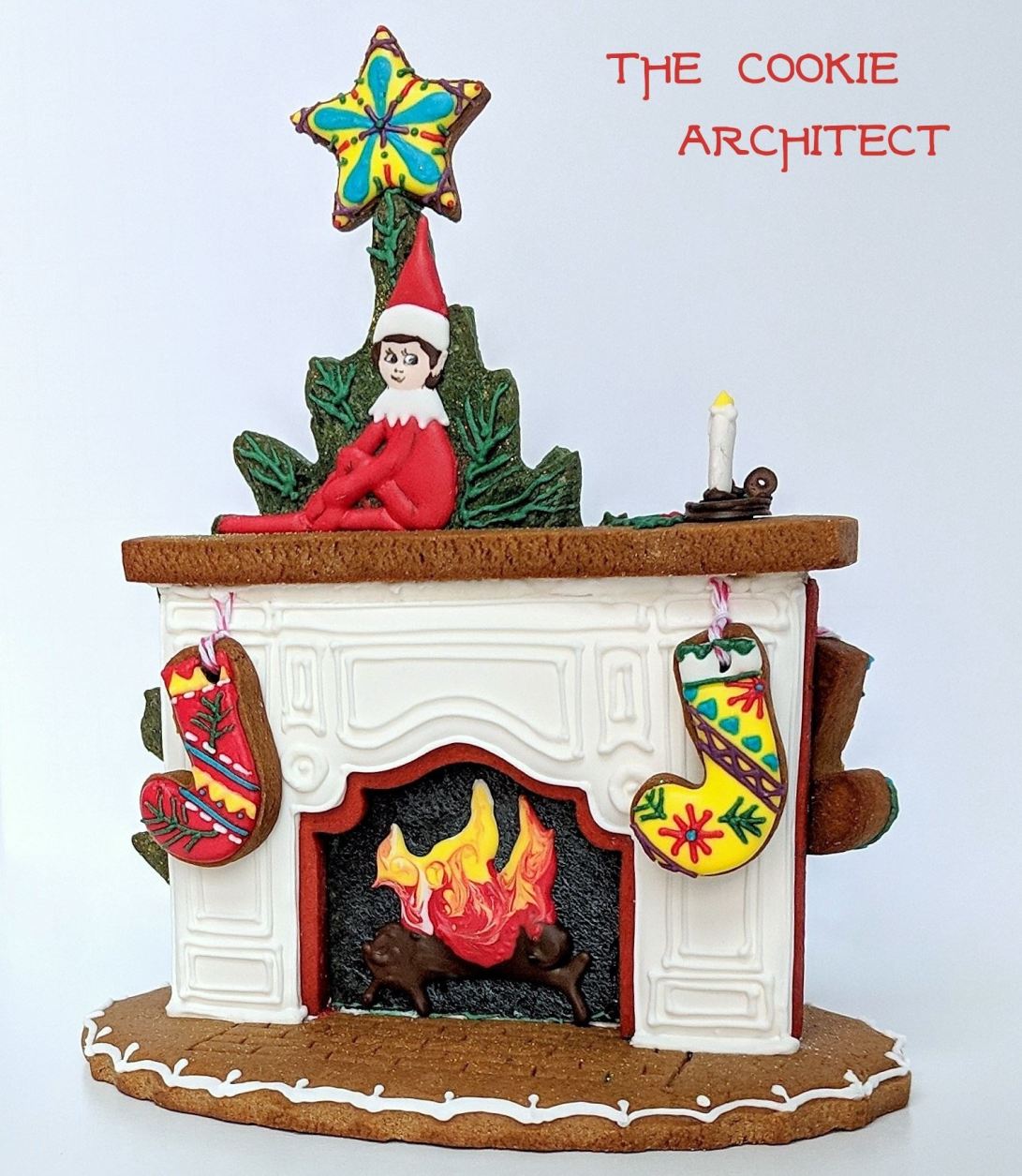 christmas centerpiece- mantle side